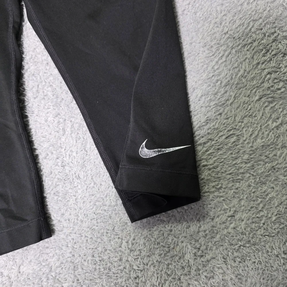 Nike Womens M Pro Dri-FIT Cropped Leggings Black Pink Compression Capri